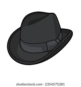 Vector Illustration of Homburg Hat Cap Isolated with White Backgroung