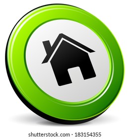 Vector illustration of home 3d icon on white background