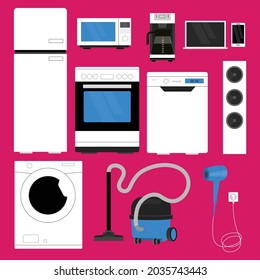 Vector illustration of home appliances