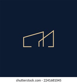 Vector Illustration of Home Building Logo. With Minimalist Outline Style. Perfect for Business dan Real Estate