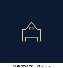 Logo de la Ilustración vectorial del edificio residencial. Con Estilo De Esquema Minimalista. Perfecto para negocios y bienes raíces