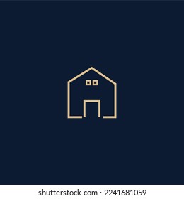 Vector Illustration of Home Building Logo. With Minimalist Outline Style. Perfect for Business dan Real Estate