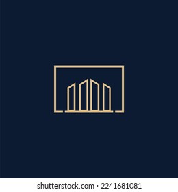 Vector Illustration of Home Building Logo. With Minimalist Outline Style. Perfect for Business dan Real Estate