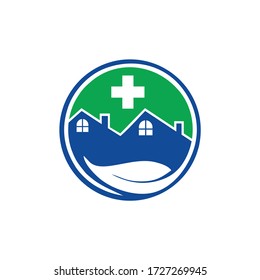 A vector illustration of home care safe love and clean logo 