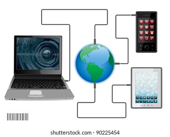 Vector illustration of home connection centre