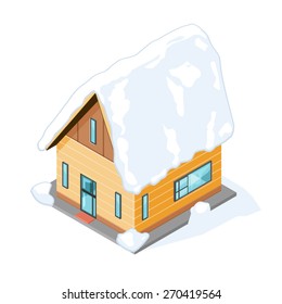 A vector illustration of a home covered in a blanket of snow.
Snow Drift Home.
A house or cabin that has been covered with snow.
