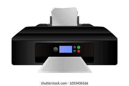 Vector illustration of home digital inkjet printer 