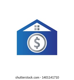 vector illustration home envelope and dollar icon logo design