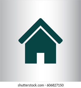 Vector Illustration of Home high quality icon in green color

