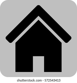 Vector Illustration of Home Icon in Black
