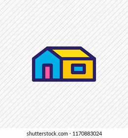 Vector illustration of home icon colored line. Beautiful industry element also can be used as house icon element.
