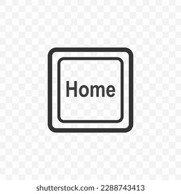 Vector illustration of Home icon in dark color and transparent background(PNG). Keyboard shortcut button.