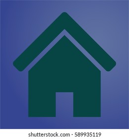 Vector illustration of Home vector icon in green.
