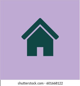 Vector illustration of  Home vector icon in Green
