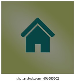 Vector illustration of Home vector icon in Green

