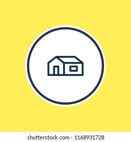 Vector illustration of home icon line. Beautiful industry element also can be used as real estate icon element.