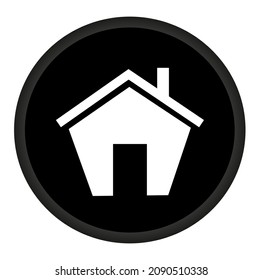 Vector illustration of home icon, related to technology, home button, in black and white. 