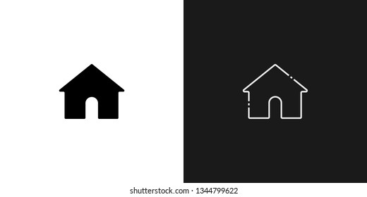 Vector illustration of home icon.Isolated flat icon.