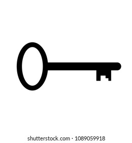 Vector Illustration Home Key. Key Icon in Black and White