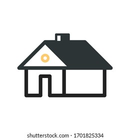 Vector illustration of a home logotype in a form of a house icon. It represents a concept of household, construction and residential buildings. Also can be used as a logo, icon or badge