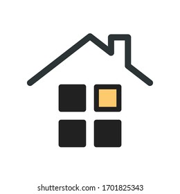 Vector illustration of a home logotype in a form of a house icon. It represents a concept of household, construction and residential buildings. Also can be used as a logo, icon or badge