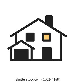 Vector illustration of a home logotype in a form of a house icon. It represents a concept of household, construction and residential buildings. Also can be used as a logo, icon or badge