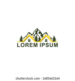 Vector Illustration : Home Mountain Logo Concept