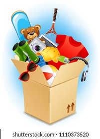 Vector illustration - Home packing and storage or moving