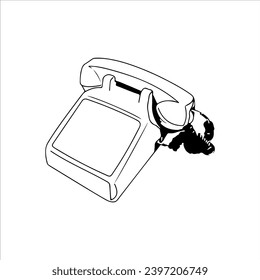 vector illustration of home phone concept