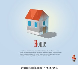 Vector illustration of home, polygonal isolated object, modern icon 