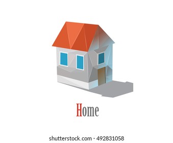 Vector illustration of home, polygonal isolated object, modern icon, building icon