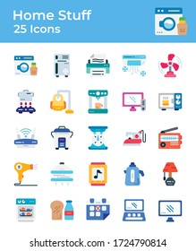 Vector illustration of home stuff icon set with flat  design style