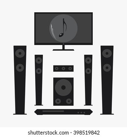 vector illustration of home theater