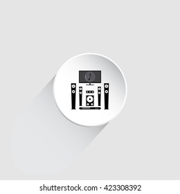 Vector illustration of home theater.