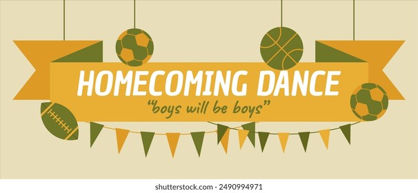 Eine Vektorillustration von Homecoming Dance Banner Vorlage