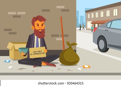 Homeless Man Cartoon Images Stock Photos Vectors Shutterstock