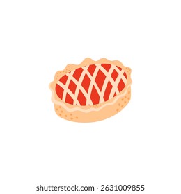 Vector illustration of a homemade berry pie with golden crust. Perfect for bakery branding, dessert menus, and sweet food clip art