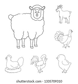 Vector illustration of homemade and countryside icon. Set of homemade and agriculture stock vector illustration.