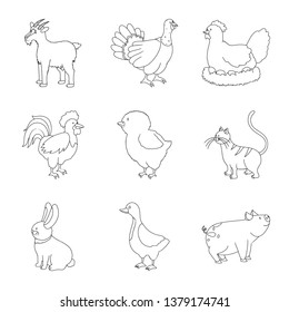 Vector illustration of homemade and countryside symbol. Set of homemade and agriculture vector icon for stock.