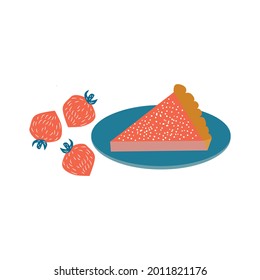 Ilustración vectorial de pasteles caseros con relleno de frutas. ideal para la panadería, la pastelería y el diseño de menús de pastelería. bueno para las etiquetas de tortas caseras. el concepto de comida de confort.