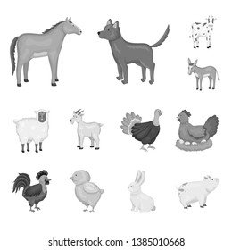 Vector illustration of homestead and agriculture logo. Collection of homestead and kitchen  stock symbol for web.