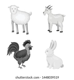 Vector illustration of homestead and agriculture logo. Set of homestead and kitchen vector icon for stock.