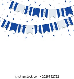 Vector Illustration of  Honduras Independence Day. Garland with the flag of Honduras on a white background.
