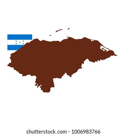 vector illustration of Honduras map and flag