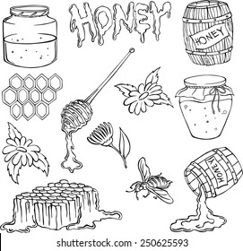 vector illustration of honey