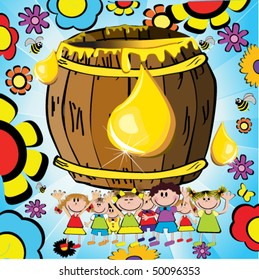 vector illustration of  honey