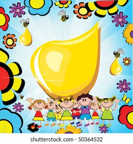 vector illustration of honey