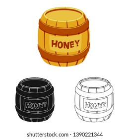 Vector illustration of honey  and barrel symbol. Collection of honey  and healthy vector icon for stock.