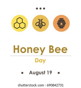 vector illustration for honey bee day in August