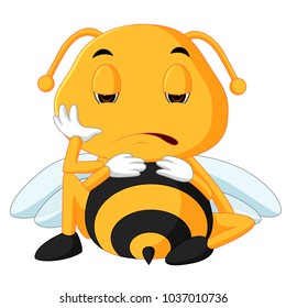 vector illustration of honey bee on a white background